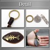 [バズ セレクション] キーリング キーホルダー 魚骨 レザー ブロンズ チャーム メンズ レディース