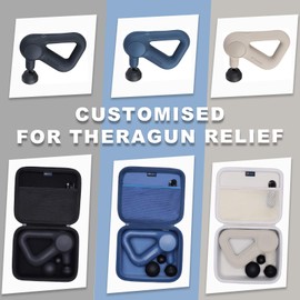 DR·AMIU Massage Case Compatible with TheraGun Relief Handheld Percussion Massage Gun, Travel Carrying Case, Protective Storage Bag Cream