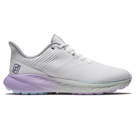 FootJoy Women's FJ Flex Previous Season Style Golf Shoe, White/Green/Purple, 6