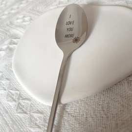 Couples Gifts Spoon for Boyfriend Girlfriend I Love You More Gift Spoons for Grandma Son Christmas Valentine's Day Gifts for Husband Wife Coffee Tea Lovers Gifts Spoon