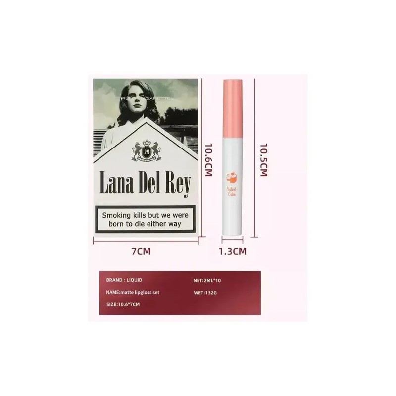 10 Cajas De Cigarrillos Neatlifa Con Lápiz Labial Mate Color