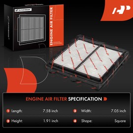 Filtro de aire de motor A-Premium de 2 piezas compatible con Honda Civic 2012-2015 y Acura ILX 2013-2015, 1.5L, reemplazo# 17220RW0A00, 17220RW0A01