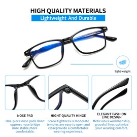 Suertree Blue Light Filter Distance Glasses Light Shortsighted Glasses Fashion Myopia Glasses for Women Men Black