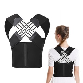 KSBBHDS Pack of 1 Orthosis, Adjustable Orthosis, Back Posture Correction for Women, Unisex Orthosis, Improving Posture, Back Support Accessories (Black)