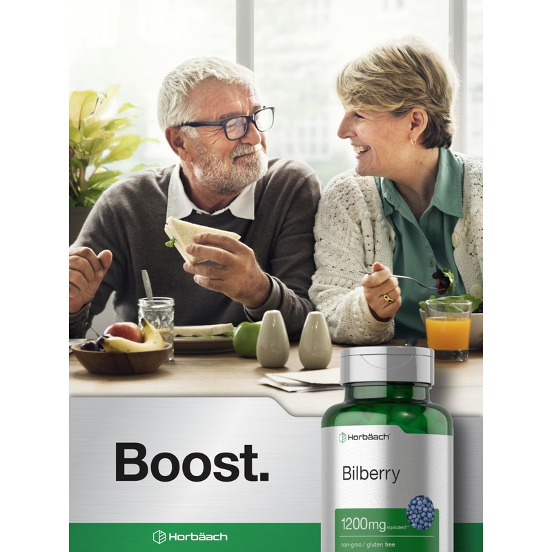 Horbäach Bilberry Fruit Extract 1200mg | 100 Capsules | Vegetarian,