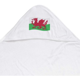 Azeeda 'Waving Welsh Flag' Baby Hooded Towel (HT00026178)