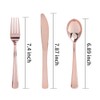 WDF 300 Pieces Rose Gold Plastic Silverware- Disposable Flatware Set