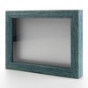 Rustic Blue 8x12 Wood Shadow Box Picture Frame with Silver