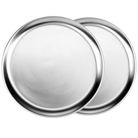 Soro Essentials- Set of 2 Aluminum 17” Wide Rim Pizza Trays- Pizza Baking Pan Pizza Tray Pizza Pan Round Pizza Baking Sheet Oven Tray Pizza Crisper Pan Healthy Pizza Cooking Pan for Oven