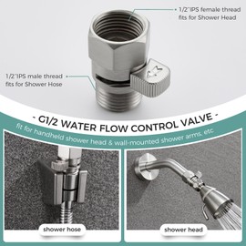 Shower Valve, Aomasi Brass Construction Water Flow Restrictor Universal Handheld Shower Hose Bidet Sprayer Switch with Lever Handle Brushed Nickel