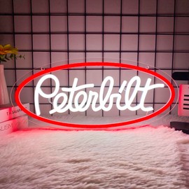 Foxiden Peterbilt Neon Sign for Wall Decor, Dimmable Peterbilt Garage Truck Led Neon Light Sign USB Powered for Farm Bedroom Man Cave Bar Birthday Gifts