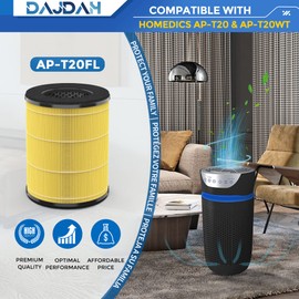 [Pet Allergy] AP-T20 AP-T20FL Replacement Filter Compatible with Homedics Air Purifier Filter Replacement for Homedics Total Clean Air Purifier AP-T20 AP-T20WT Especially for Pet Care, 1-Pack