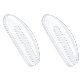 DROGO Eyeglass Nose Pads, Clear Rectangle Replacement Nose Pieces, Anti-Slip Plug-in Nose Pads, 12 Pairs, One Size