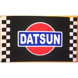 JC Datsun Checkered Black Flag 3x5 FT Banner Flag Car Show Racing Garage Workshop