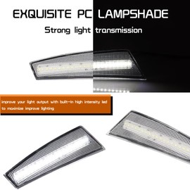 Tonsya For 2008 2009 2010 2011 2012 Jeep Liberty Front Bumper side Marker Lights White Led Clear Lens 57010214AC, 57010213AC