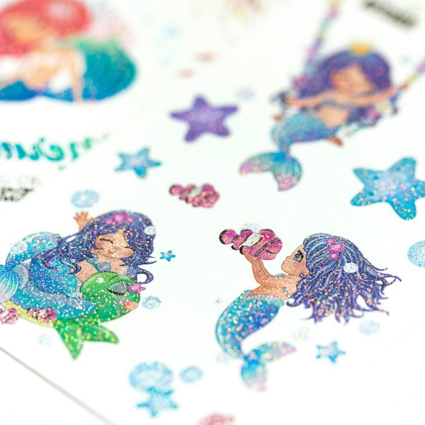 Toyseum Pack of 30 Mermaid Glitter Tattoo Sheets for Children (432 Tattoos) Fillers for Girls Party Bags Premium Temporary Glitter Tattoos 30 Sheets (432 Tattoos Total)