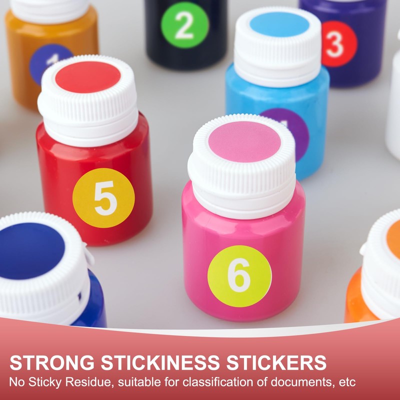 PATIKIL Number 19 Circle Stickers,1 Inch Round Color Coded Self-Adhesive