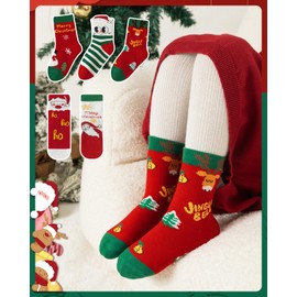 Kyopp 10 Pairs of Socks Children's Girls and Boys Classic Socks Funny Cotton Crew Socks Winter / Summer, Christmas Day