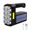 Solar Flashlight Rechargeable 8 LED Handheld with COB Sidelight, High