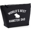 Hippowarehouse worlds best hamster dad printed make up cosmetic wash
