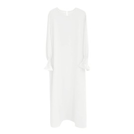 Abaya Kaftans for Women Modern Elegant Dubai Moroccan Caftan Arabic Party Wear Kaftan Dress Long Sleeve Floor Length Prayer Clothes For Muslim Abayas for Corban Festival Namaz White Dress XL/XXL