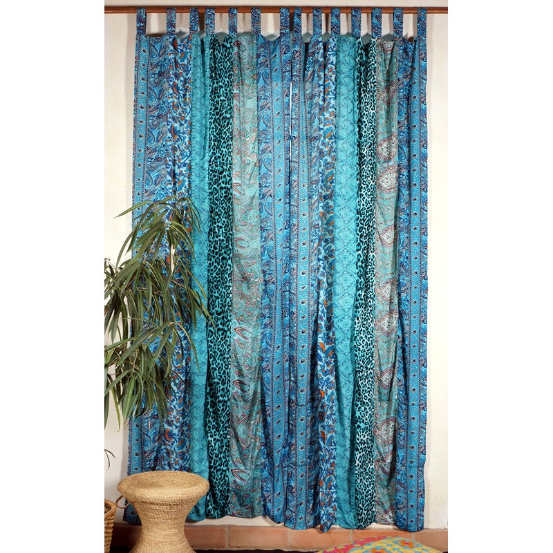 GURU SHOP Boho Patchwork Curtains, 1 Pair Bohemia Curtain Made