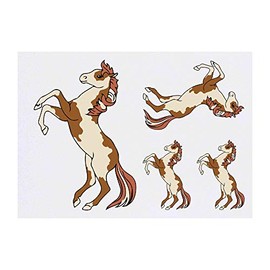 4 x 'Rearing Horse' Temporary Tattoos - Water Resistant, Skin-Safe, Non-Toxic Transfers, Mixed Sizes (TO00014254)
