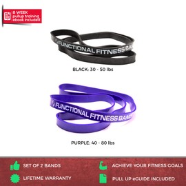 Rubberbanditz- Pull Up Assist Bands Set by Functional Fitness. Heavy Duty Resistance and Assistance Training Bands | #3, 4-30 - 130 lbs (14-59 kg) Resistance/Assistance