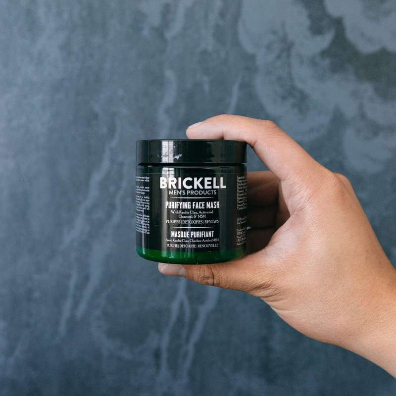 Brickell Men's Purifying Charcoal Face Mask, Natural and Organic Activated
