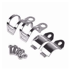 PerfecTech 1pair Metal Motorcycle Modified Turn Signal Light Indicator Mount Bracket Clamp 30-45mm (Chrome)