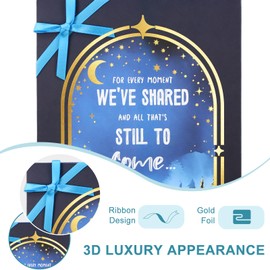 DISJOURNEY Romantic Birthday Cards for Women Men - Happy Birthday Card - Gold Foil and Ribbon Design - Birthday Greeting Card with Envelope for Wife Husband Girlfriend Boyfriend - Every Moment