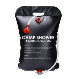 JANKOW Solar Shower Bag, 5 Gallons/20L Portable Camping Shower Bag, with Removable Hose and Switchable Shower Head for Camping Beach Swimming Outdoor Traveling (Black)