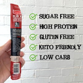 Sugar-Free Hot Meat Sticks | High Protein, Low Carb, Keto, Gluten Free, No MSG, Healthy Snack Stick | Individually Wrapped Snacks - 26 Pack