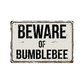 Deerts 188VS Beware of Bumblebee - Cartel de aluminio retro vintage (20,3 x 30,5 cm)
