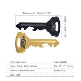 Sanrenmu EDC Multifunction Tool with Bottle Opener Screwdriver Wheel Spoke Wrench Stainless Steel Small EDC Keychain