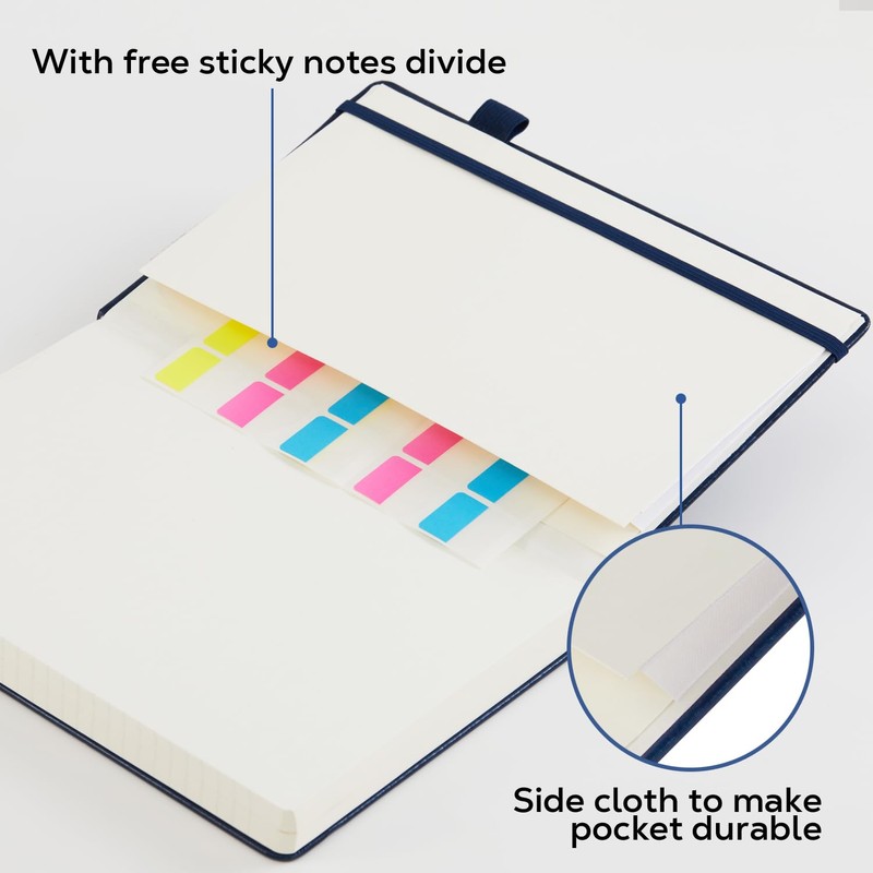 FOCUS DAY Notebook A5 Lined Diary Leather Hardcover 320 Pages