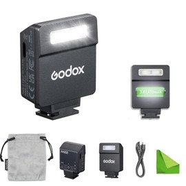 Godox iM22 Mini Camera Flash Speedlite with Built-in Lithium Battery,440 Full-Power Flash 5 Levels Flash Power Support Type-C Charging & Hot Shoe Compatible with Canon Fuji Sony Nikon Cameras