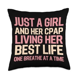 Sleep Apnea OSA Awareness Apparel for Her Obstructive Sleep Awareness Women with Apnea Throw Pillow, 18x18, Multicolor