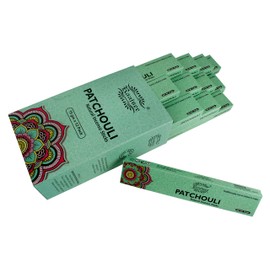 raajsee 15 GMS x 12 Pack Patchouli Incense Sticks,100% Pure Organic Natural Hand Rolled Free from Chemicals - Perfect for Aromatherapy,Meditation