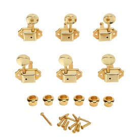 6 Pcs String Tuning Pegs 3L3R High Strength Metal Machine Head Tuners for Electric Guitar Gold