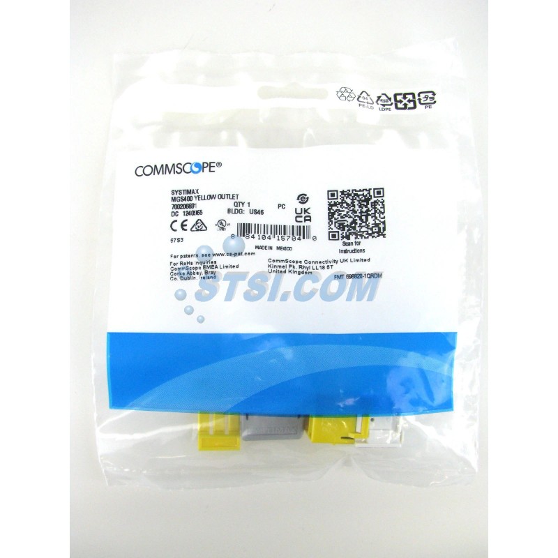 Commscope Systimax MGS400-123 GigaSpeed Cat6 M-Series Modular Jack Yellow ~STSI