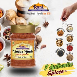 Rani Vindaloo Curry Masala Indian Spice Blend 3oz (85g) PET Jar ~ All Natural | Salt Free | Vegan | Gluten Friendly| NON-GMO | Kosher | No colors | Indian Origin