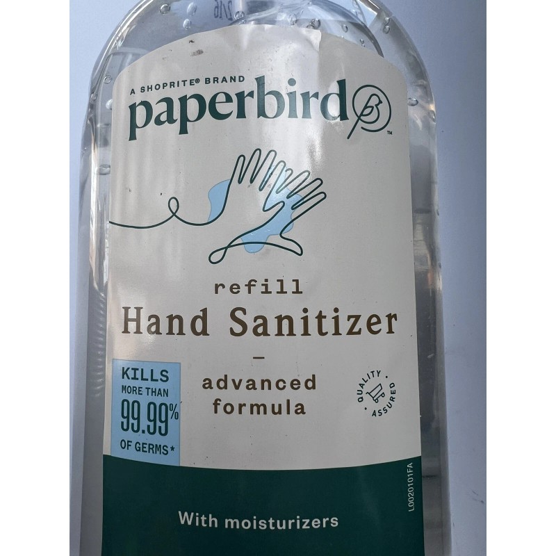 PaperBird Hand Sanitizer Advanced Formula Moisturizers Refill 32oz EXP 2026