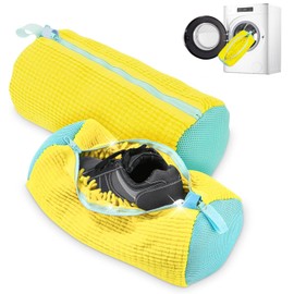 ZIKSUN Shoe Washing Machine Bag, 360° Deep Wrap-Around Cleaning Laundry Bag for Shoes with Zipper Hook, Reusable Lightweight Portable Shoe Bag