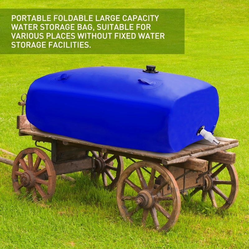 1000L/264gal Foldable Water Bladder Storage Container - Large Capacity Soft