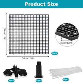 31 Pcs Plastic Egg Crate Set, 11.8"x11.8" Fish Tank Divider for DIY Filtration, Bottom Protection & Aquascaping, Black