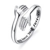 Kakonia 925 Sterling Silver Hug Ring for Women Adjustable Hugging