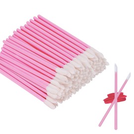 100 Pcs Lip Brushes, Disposable Lipstick Brush, Lip Gloss Concealer Applicators, Lipgloss Wands for Makeup (Pink)