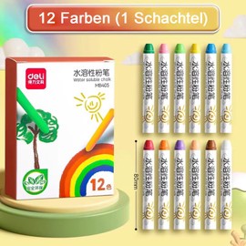 Caelura 12 Colours Chalk Pens for Blackboard, Washable, Chalk Street Chalk Children, Blackboard Chalk Colourful for Children for School, Office, Study, Crafts, Drawing