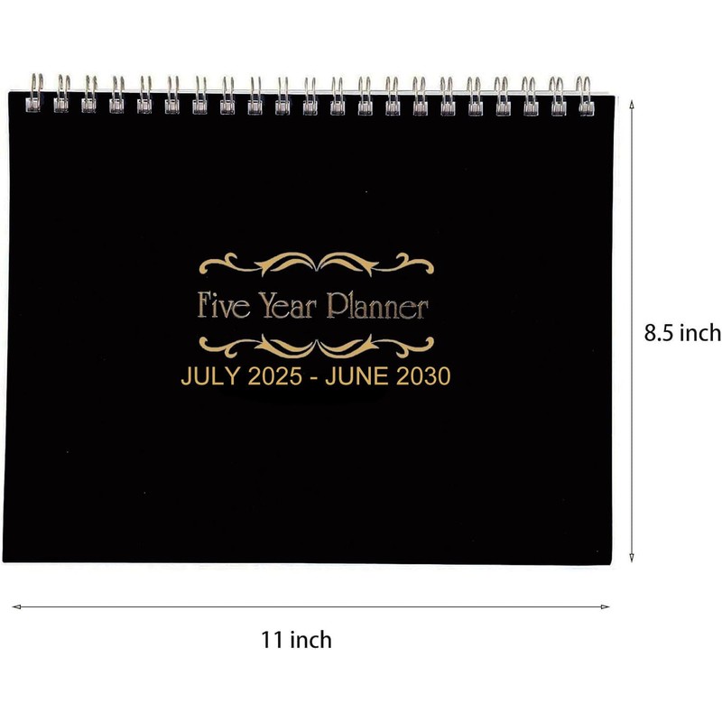 Ritadeshop 5 Year Calendar Planner (Black, 11 * 8.5" July